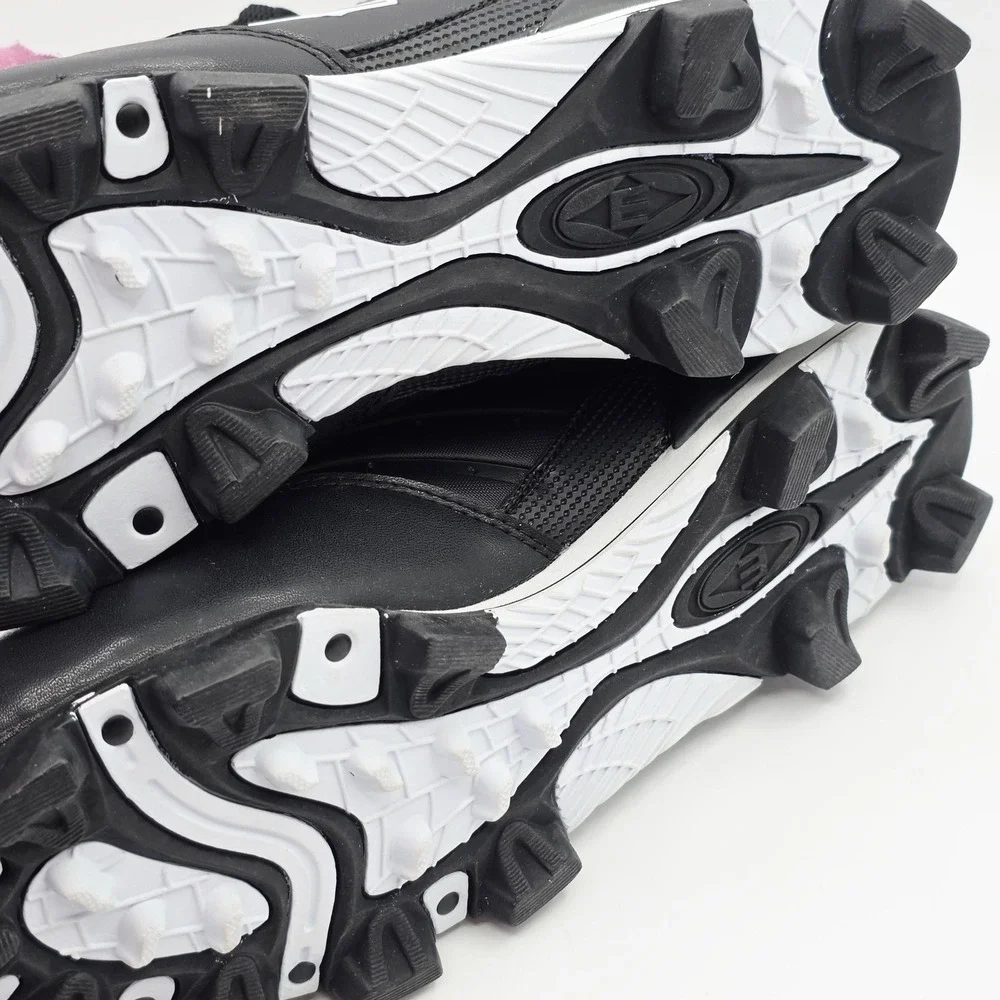 Easton SC-838 Baseball Cleats Mens 9 Molded Studs Black White Low Cut Activewear